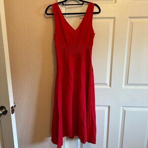 Joie Red Midi Dress with V-Neck